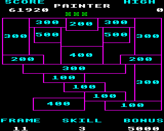 Painter (BBC Micro) screenshot: Frame 11: Starting level.
