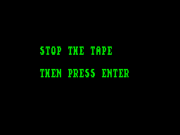 Alien Syndrome (ZX Spectrum) screenshot: Stop the tape then press enter