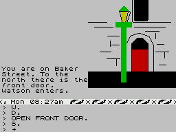 Sherlock (ZX Spectrum) screenshot: Outside
