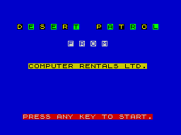 3D Desert Patrol (ZX Spectrum) screenshot: Title screen