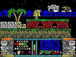 Jungle Warrior (ZX Spectrum) screenshot: The first charging mechanism.