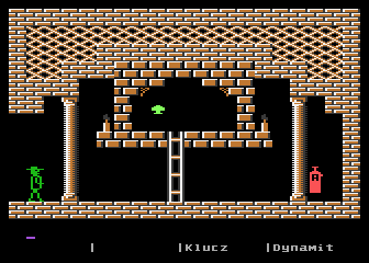 Demon (Atari 8-bit) screenshot: Extra life and fire extinguisher