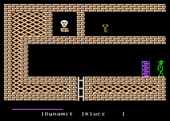 Demon (Atari 8-bit) screenshot: Wall blocking the passage