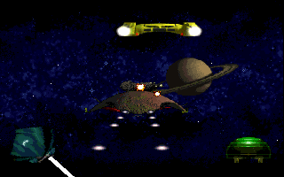 Creature Shock (DOS) screenshot: Shoot 'em up sequences