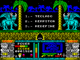 Jungle Warrior (ZX Spectrum) screenshot: Main menu.