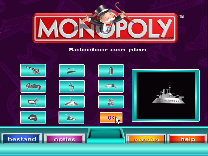Monopoly (Windows) screenshot: Choose an avatar.