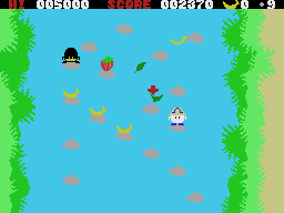 Banana (MSX) screenshot: Try to reach the bonus fruit