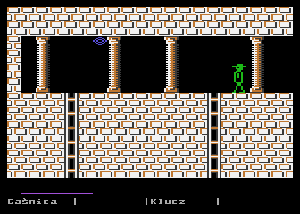 Demon (Atari 8-bit) screenshot: Two ladders to choose from