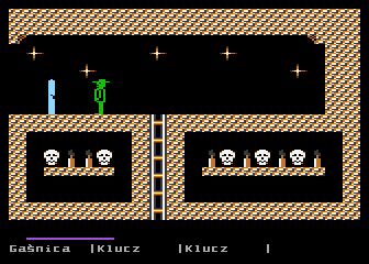 Demon (Atari 8-bit) screenshot: Skulls chamber