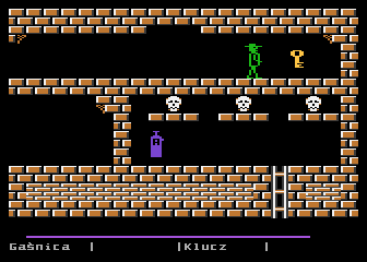 Demon (Atari 8-bit) screenshot: Yellow key
