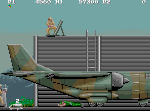 M.I.A.: Missing in Action (Arcade) screenshot: Killed by the propeller of the plane