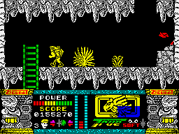 Jungle Warrior (ZX Spectrum) screenshot: Inside the caves.