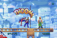 Spider-Man (Game Boy Advance) screenshot: Beating up some thugs.