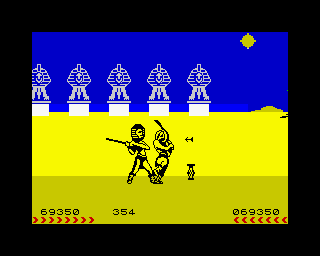ATARU Screenshot of Fighting Warrior (ZX Spectrum, 1985) - MobyGames