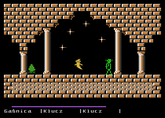 Demon (Atari 8-bit) screenshot: Yellow ghost