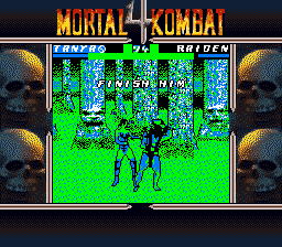 Mortal Kombat 4 (Game Boy Color) screenshot: After you finishing the kombat, finish the kombatant too!