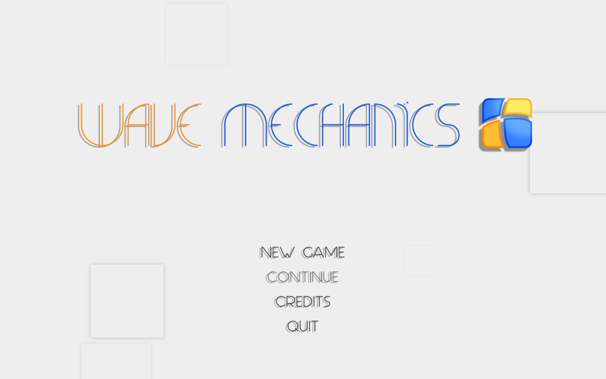 Wave Mechanics (Windows) screenshot: Main menu