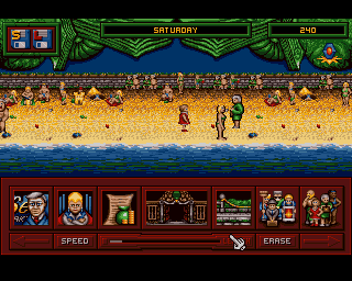 Hillsea Lido (Amiga) screenshot: Sandcastles on the beach