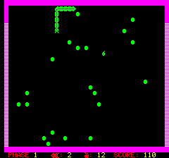 Bombyx (Oric) screenshot: The hardest difficulty with 20 balls