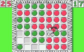 Spot (Atari ST) screenshot: Green taking lots of red spaces