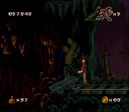 Pitfall: The Mayan Adventure (SNES) screenshot: Whoops... forgot to jump off