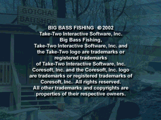 Big Bass Fishing (PlayStation) screenshot: Copyright notice