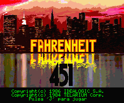 Fahrenheit 451 (MSX) screenshot: Title screen