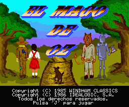 The Wizard of Oz (MSX) screenshot: Title screen