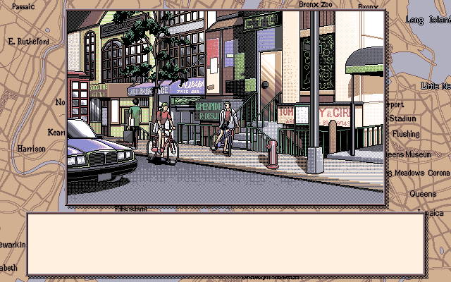 Ballade for Maria (FM Towns) screenshot: Must be difficult trying to ride a bike when you don't have a face