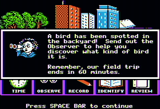 Backyard Birds (Apple II) screenshot: Starting out