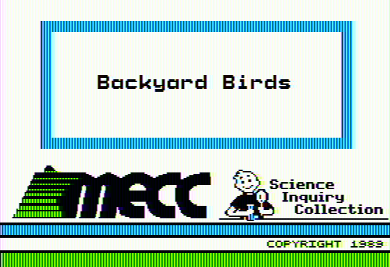Backyard Birds (Apple II) screenshot: Title screen