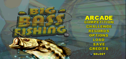 Big Bass Fishing (PlayStation) screenshot: Main menu - choose your mode of play.
