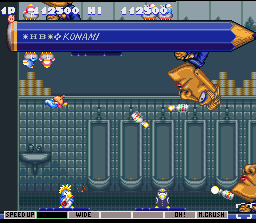 Jikkyō Oshaberi Parodius (SNES) screenshot: Second stage