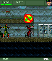 Tom Clancy's Splinter Cell: Extended Ops (J2ME) screenshot: Holding an officer hostage