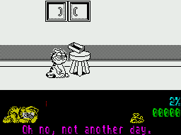 Garfield: Big, Fat, Hairy Deal (ZX Spectrum) screenshot: Game start