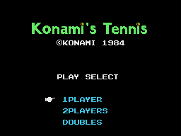 Konami's Tennis (MSX) screenshot: Title screen