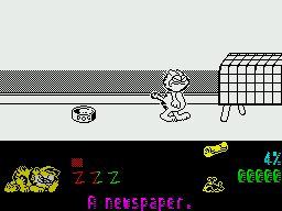 Garfield: Big, Fat, Hairy Deal (ZX Spectrum) screenshot: Odie's bowl