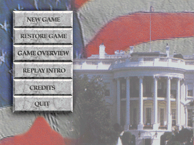 Reelect JFK (Windows 3.x) screenshot: The main menu