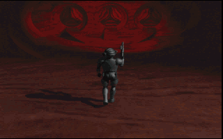 Creature Shock (DOS) screenshot: Exploring the alien installation