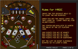 Epic Pinball (DOS) screenshot: Rules of Magic