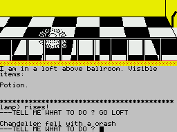 Sorcerer of Claymorgue Castle (ZX Spectrum) screenshot: A lofty position