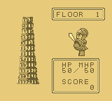The Tower of Druaga (Game Boy) screenshot: Floor one, it's a long way up...
