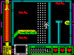 Coil Cop (ZX Spectrum) screenshot: Being sucked up