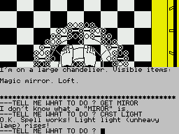 Sorcerer of Claymorgue Castle (ZX Spectrum) screenshot: I am the light