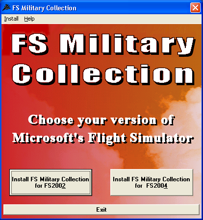 Military Collection (Windows) screenshot: Installation menu