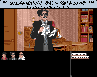 Dylan Dog: The Looking Glass (Amiga) screenshot: Groucho, Dylan's assistant