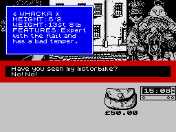 Sidewalk (ZX Spectrum) screenshot: That's not so good