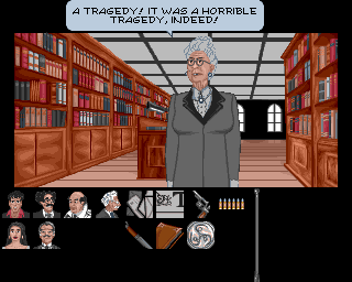 Dylan Dog: The Looking Glass (Amiga) screenshot: The librarian