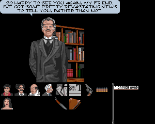 Dylan Dog: Through the Looking Glass (Amiga) screenshot: Lord Wells, scientist and Dylan's friend