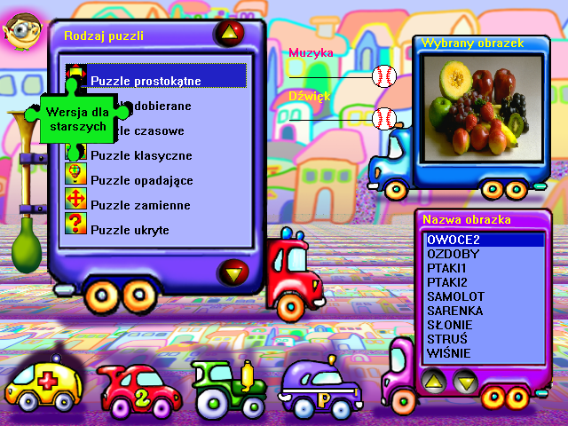 Magiczne Puzzle (Windows) screenshot: Changing version